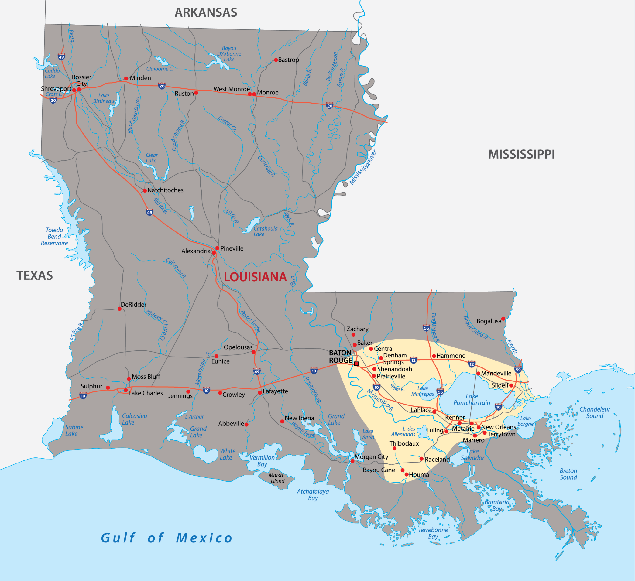 Louisiana Service Areas - Guardian Chimney Services